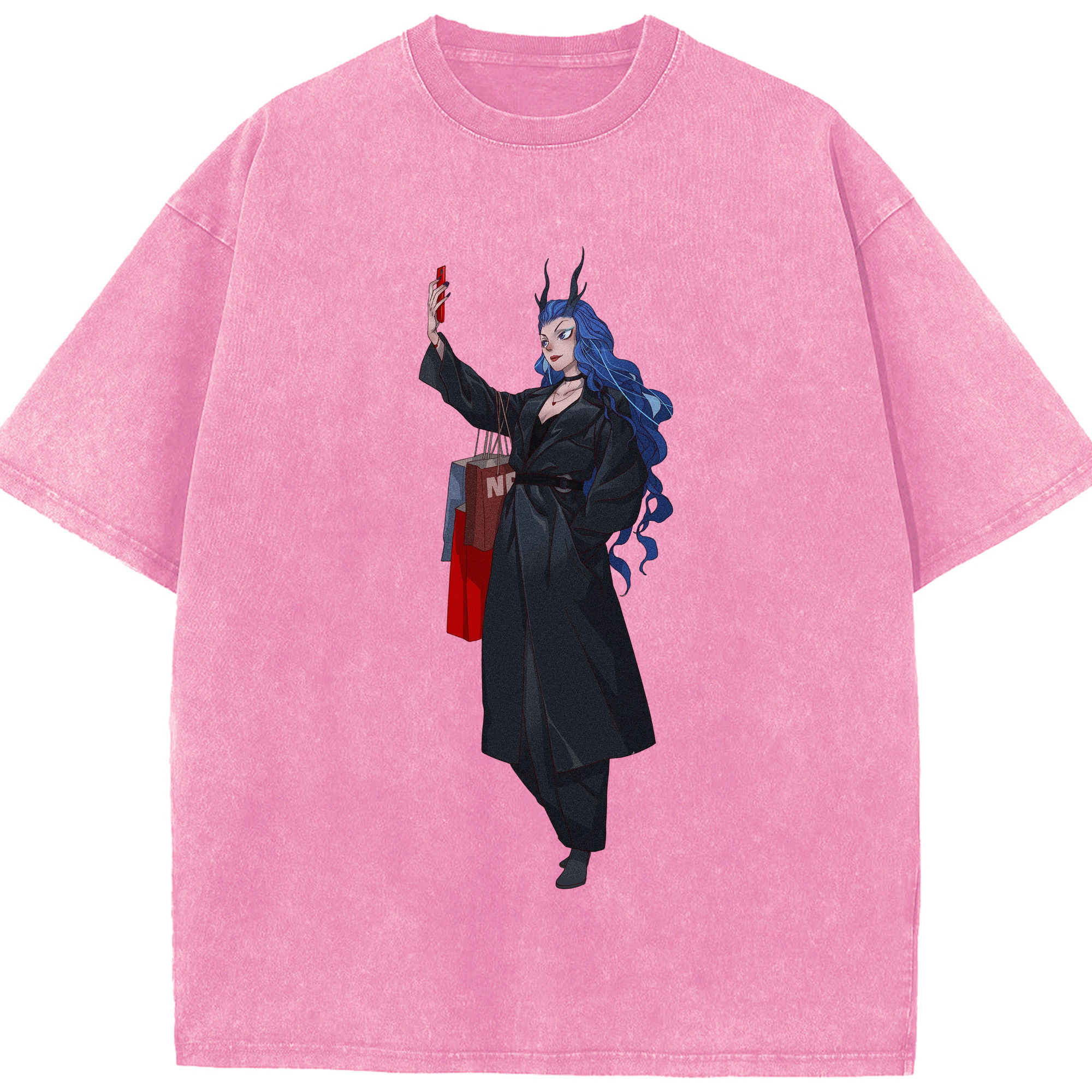 （画像用） Ne Zha 2 ナタ 魔童の大暴れ 綿100% ヴィンテージ風 半袖Tシャツ（フロントプリント）